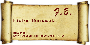 Fidler Bernadett névjegykártya