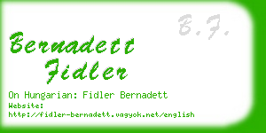 bernadett fidler business card